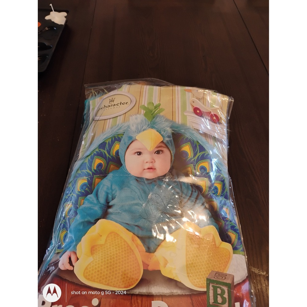 InCharacter Precious Peacock Infant Costume Teal Yellow 6 Months Halloween